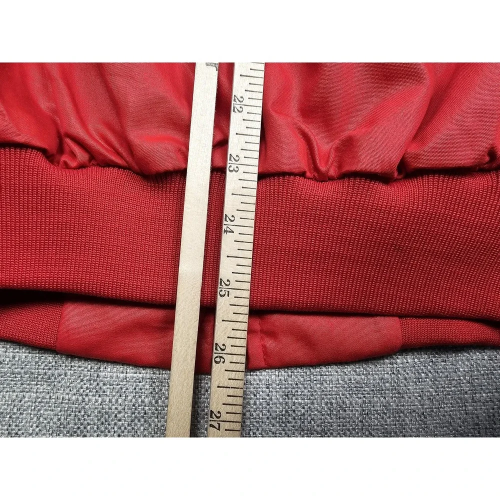 Vintage Dunbrooke Jacket Mens XL Red Satin Bomber Sparkle City Rod Run 80s 1989